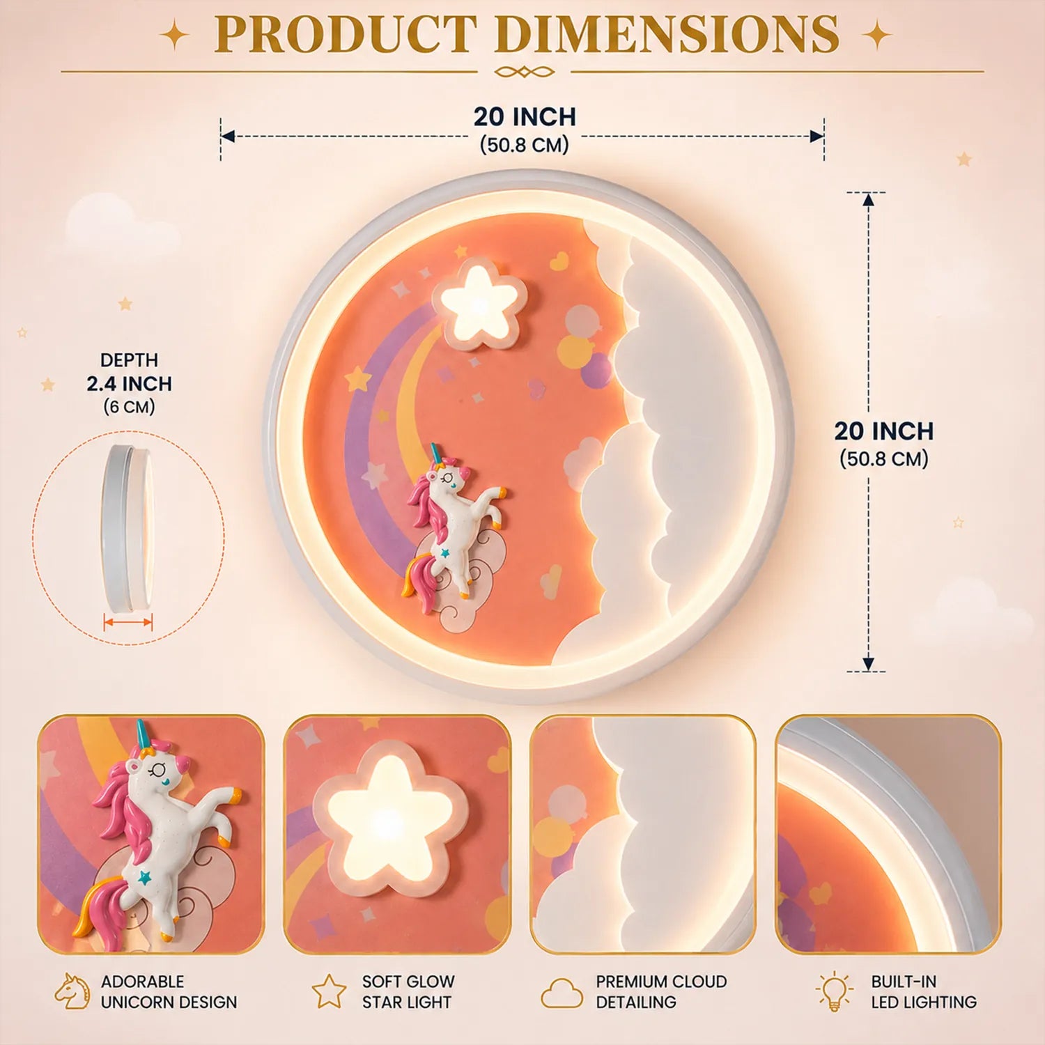 Cloud Rainbow Flush Ceiling Light