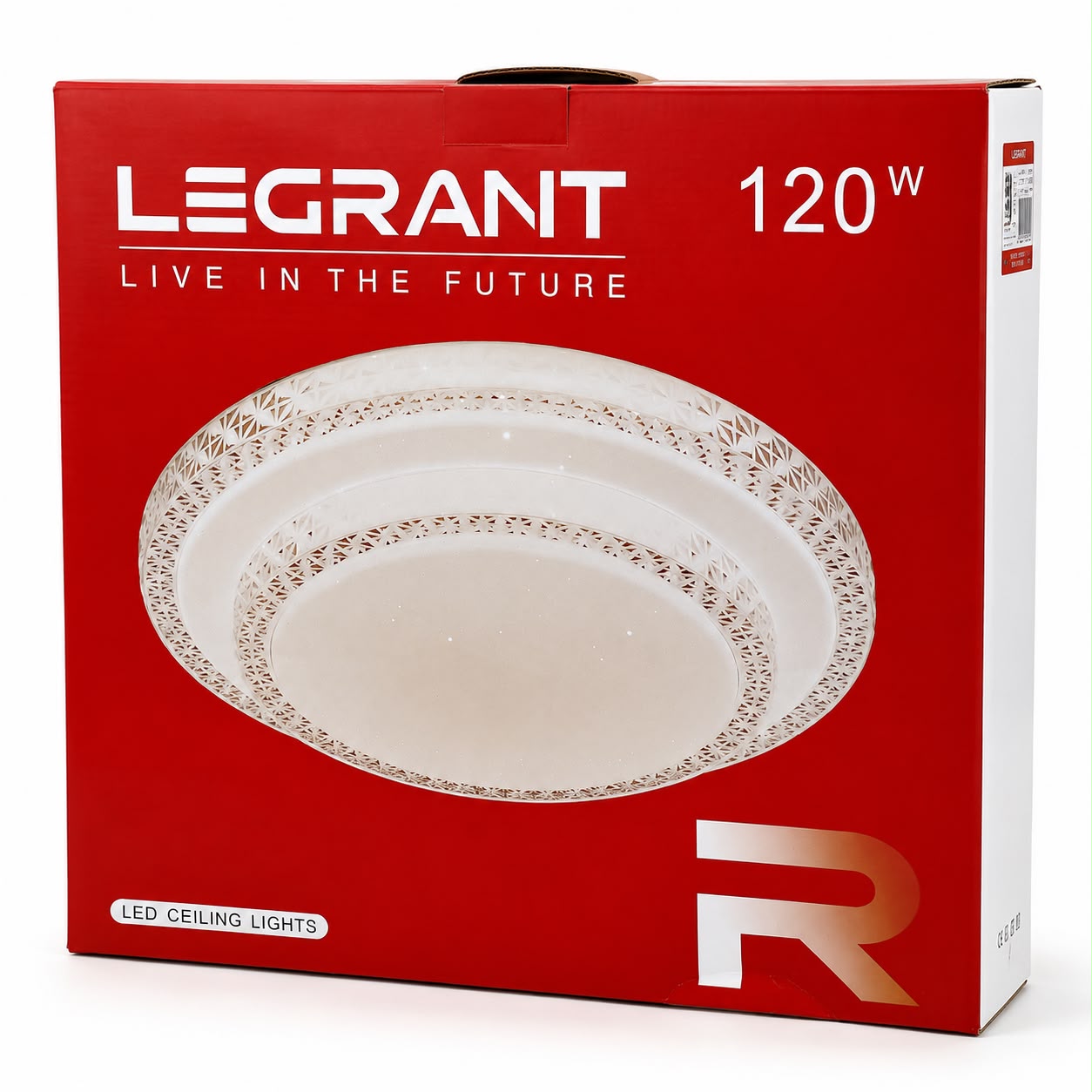 LEGRANT 120W 3 Color LED Ceiling Light | Modern Crystal Design | Warm, Natural &amp; Cool White