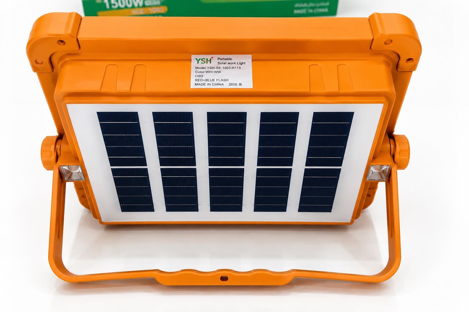 YSH 1500W Solar Portable LED Work Light – 3 Color Modes | Rechargeable IP66 Waterproof | YSH-SE-1003
