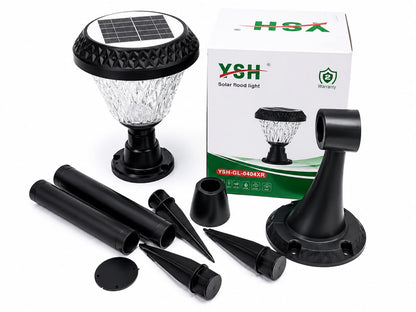 Premium Solar Gate &amp; Pillar Light - Dual Color (White &amp; Warm White) (Model: GL-0404XR)