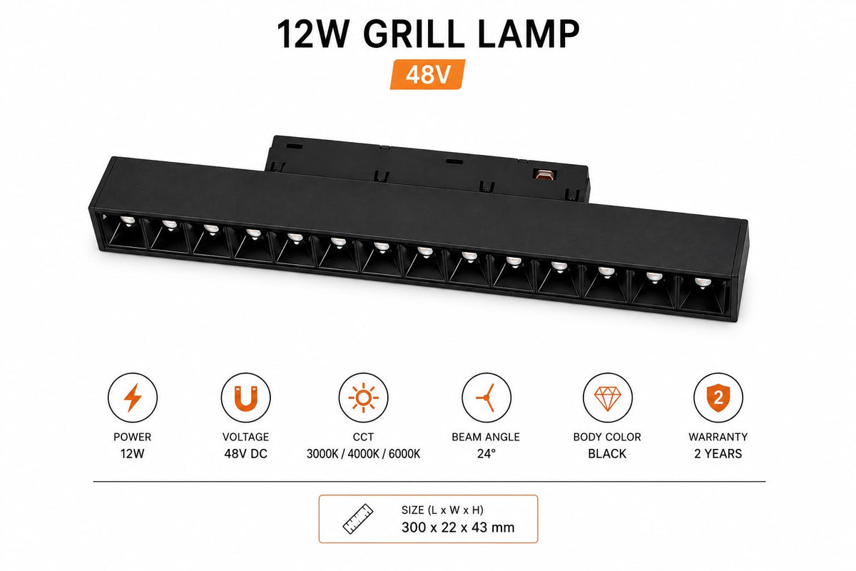 Premium LED Magnetic Track Grill Lamp (12W / 18W / 24W)