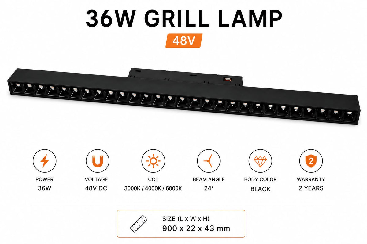 Premium LED Magnetic Track Grill Lamp (12W / 18W / 24W)