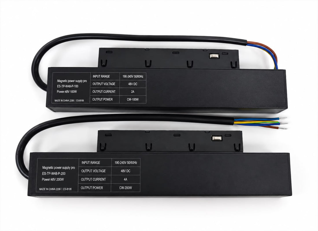 Premium DC 48V Magnetic Track Power Supply (100W / 200W)