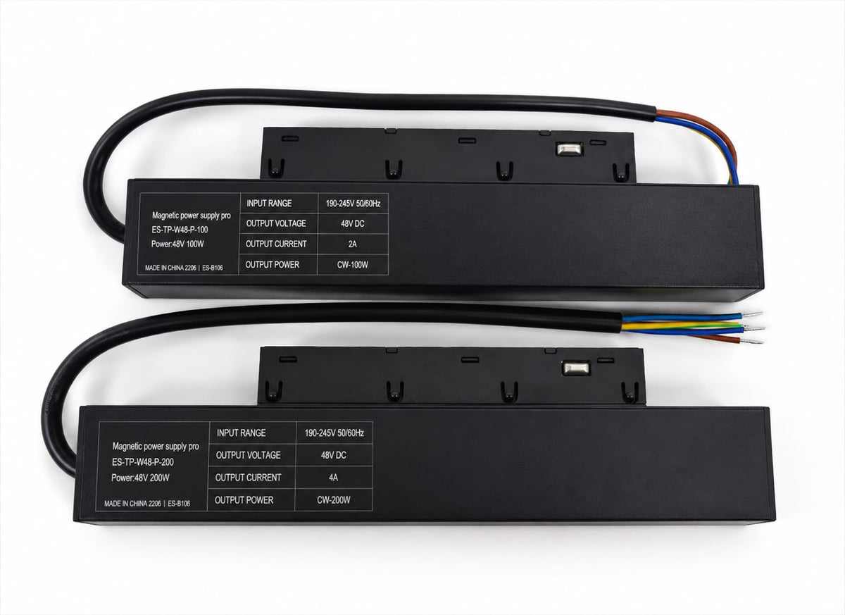 Premium DC 48V Magnetic Track Power Supply (100W / 200W)