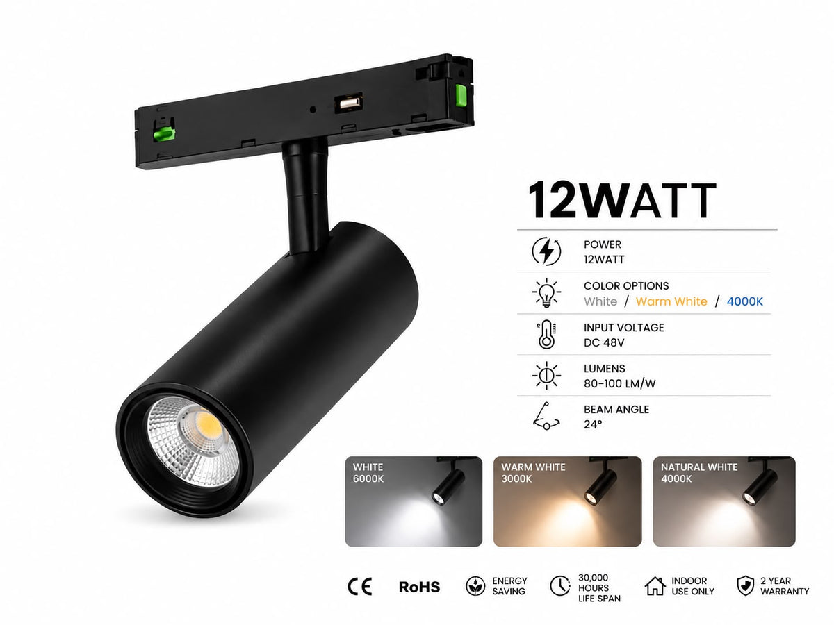 Premium LED Magnetic Track Spotlight (12W / 24W)