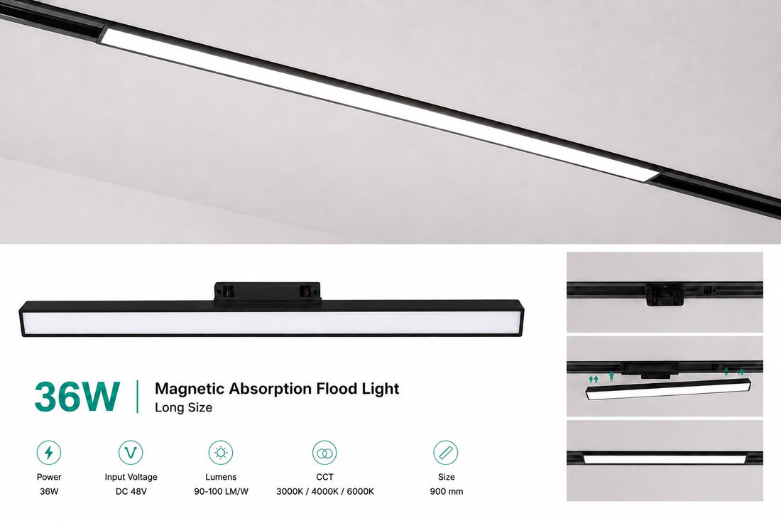 Premium LED Magnetic Track Flood Light (12W / 24W / 36W)