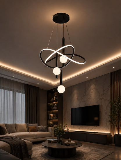 LEGRANT LY016 Modern LED Geometric Loop Chandelier