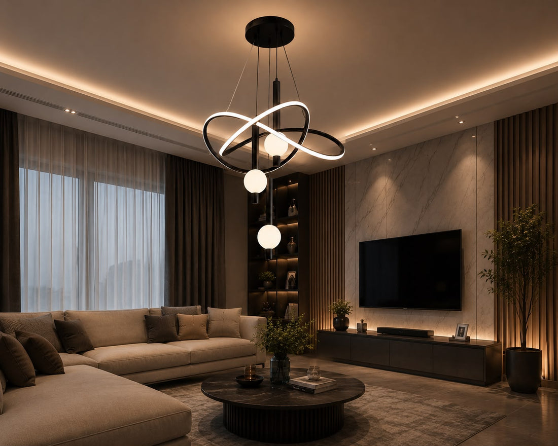 LEGRANT LY016 Modern LED Geometric Loop Chandelier