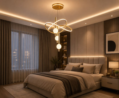 LEGRANT LY015 Modern LED Luxury Gold Loop Chandelier
