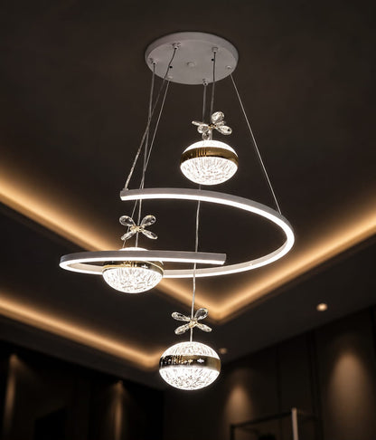 Nordic Crystal Butterfly LED Chandelier - Modern Luxury Pendant Light