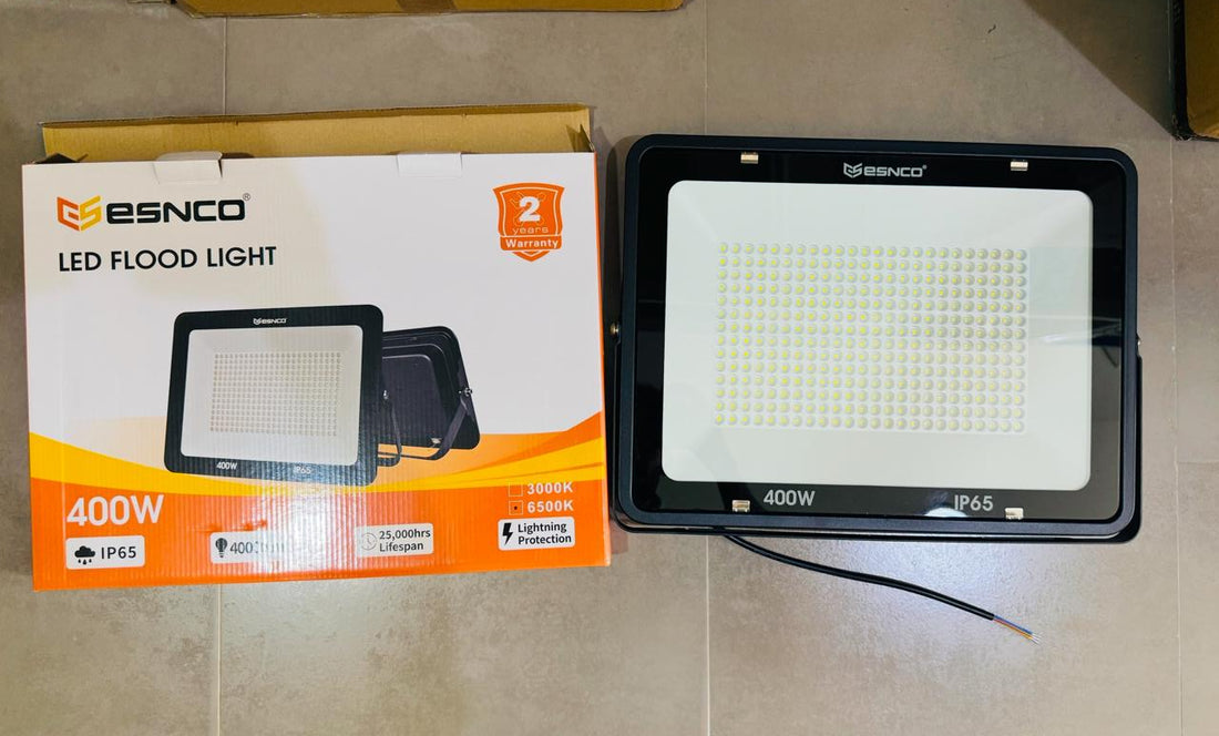ESNCO 400W SMD Sleek Outdoor LED Flood Light – IP65 Waterproof &amp; 2-Year Warranty
