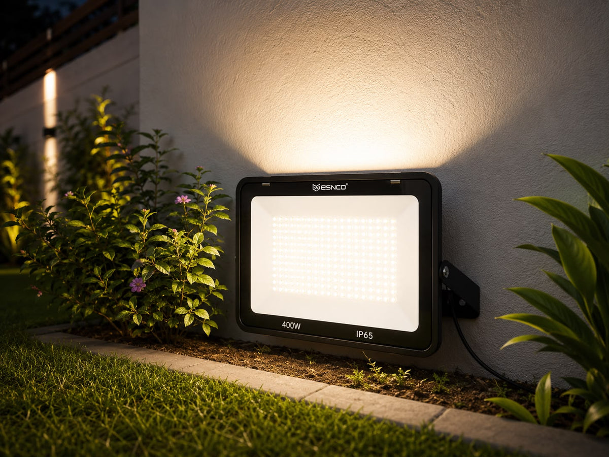 ESNCO 400W SMD Sleek Outdoor LED Flood Light – IP65 Waterproof &amp; 2-Year Warranty
