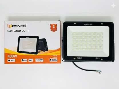 ESNCO 400W SMD Sleek Outdoor LED Flood Light – IP65 Waterproof &amp; 2-Year Warranty
